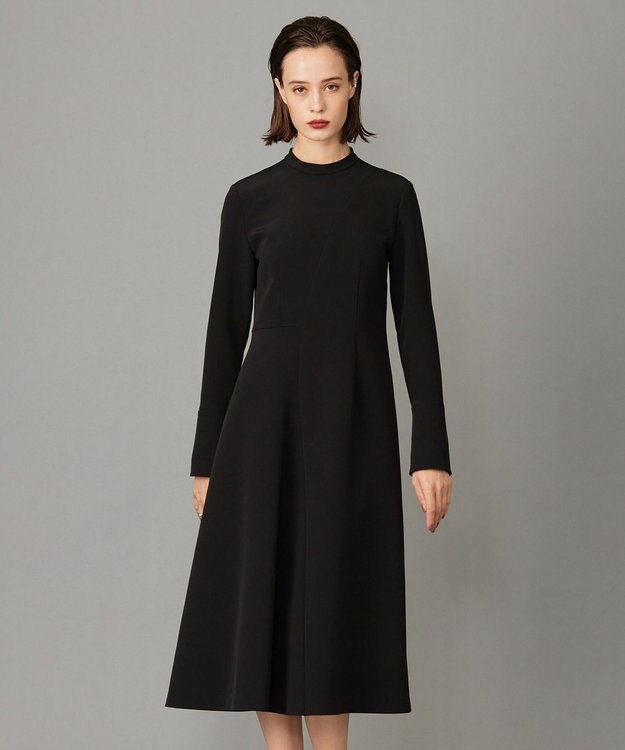 ICB 【洗える・ブラックフォーマル】 TaPeダブルクロス フレアワンピース ブラック系