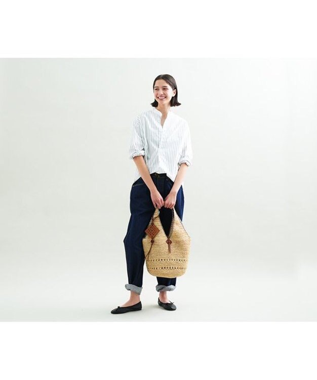 genten クロシェットラフィア　ハンドバッグ大 チャ