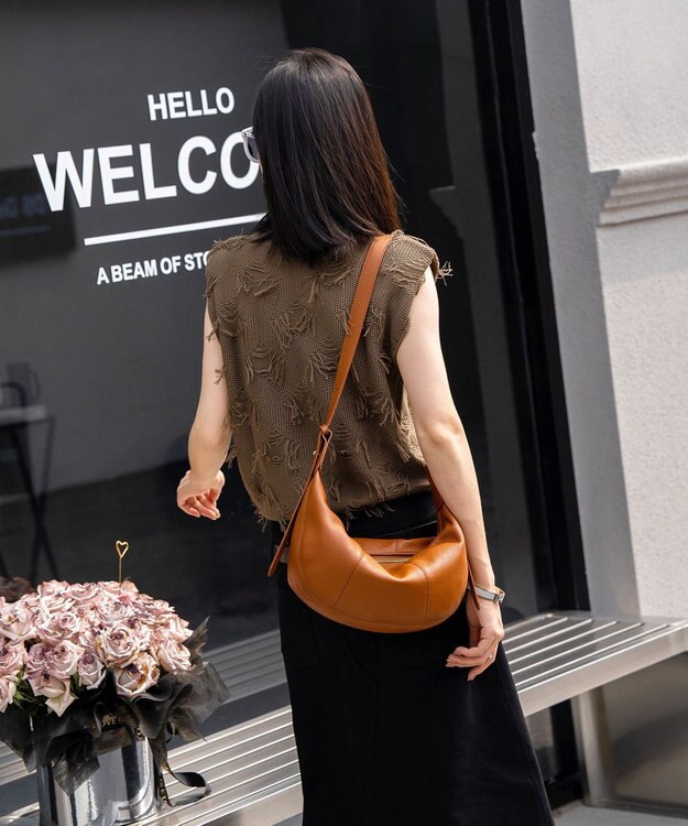 style code 【Lyrss/リルス】牛革　クロスボディバッグ キャメル