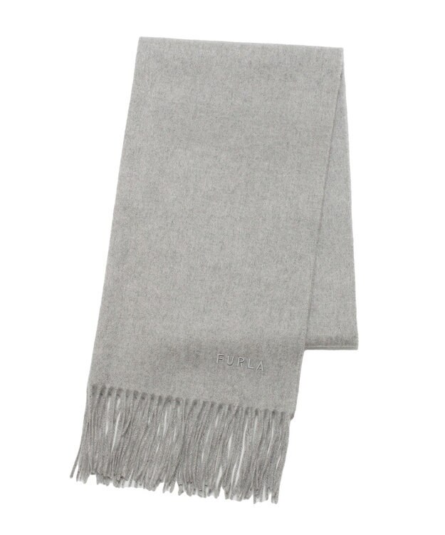 MOONBAT 【洗えるカシミヤ】FURLA カシミヤ100％ 無地ビッグマフラー／幅50cm グレー