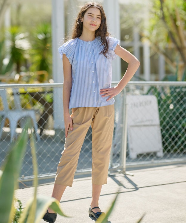 組曲 KIDS 【150-160㎝】サマーストライプ ブラウス サックスブルー系1