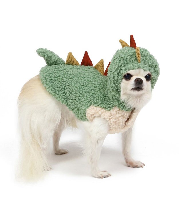 PET PARADISE ペットパラダイス パーカー 《恐竜 なりきり》 小型犬 グリーン
