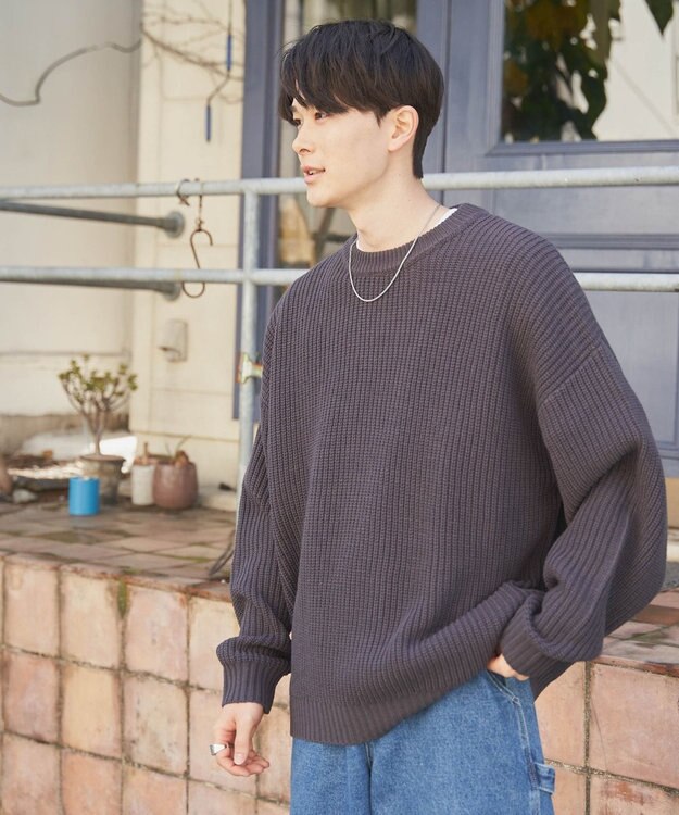 WEGO ルーズフィットプルオーバー ダークグレー