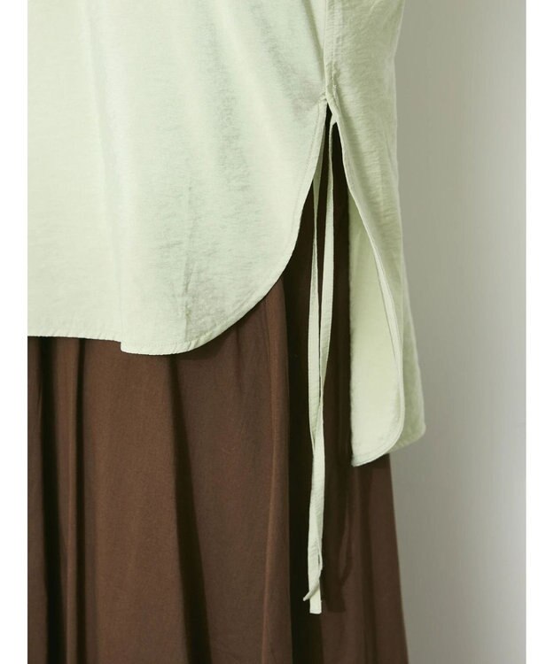 CRAFT STANDARD BOUTIQUE レーヨントロミサイドリボンチュニック Light Green