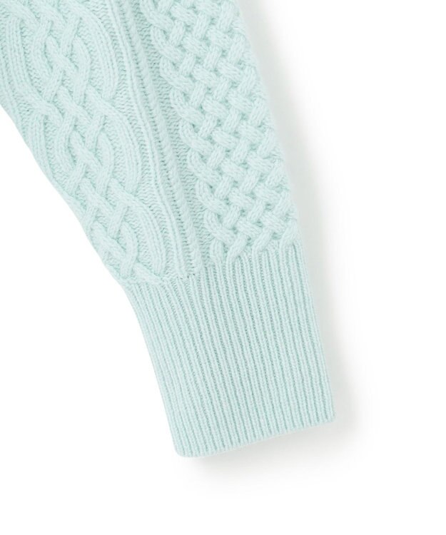 23区 S 【洗える】カシミヤブレンド ケーブルニットカーディガン ライトグリーン系