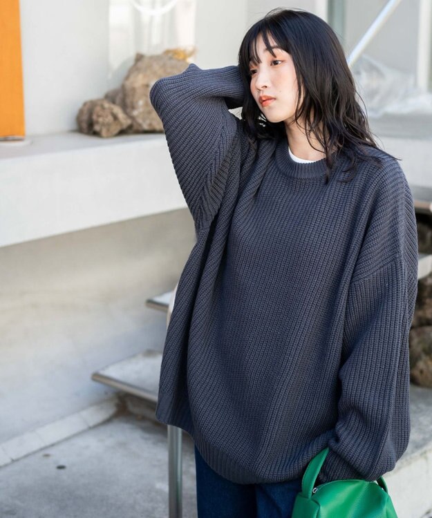 WEGO ルーズフィットプルオーバー ダークグレー