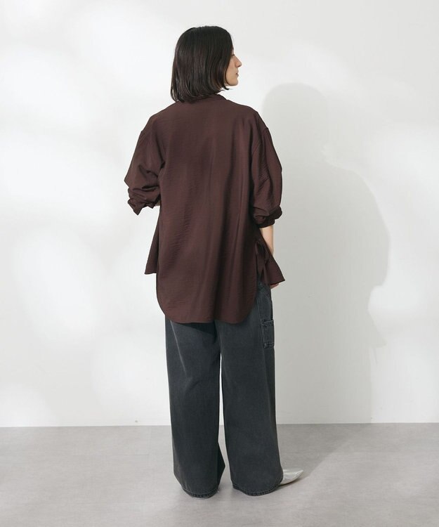 CRAFT STANDARD BOUTIQUE レーヨントロミサイドリボンチュニック Brown