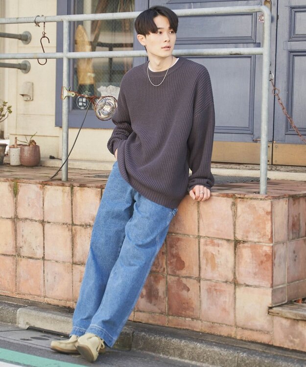 WEGO ルーズフィットプルオーバー ダークグレー