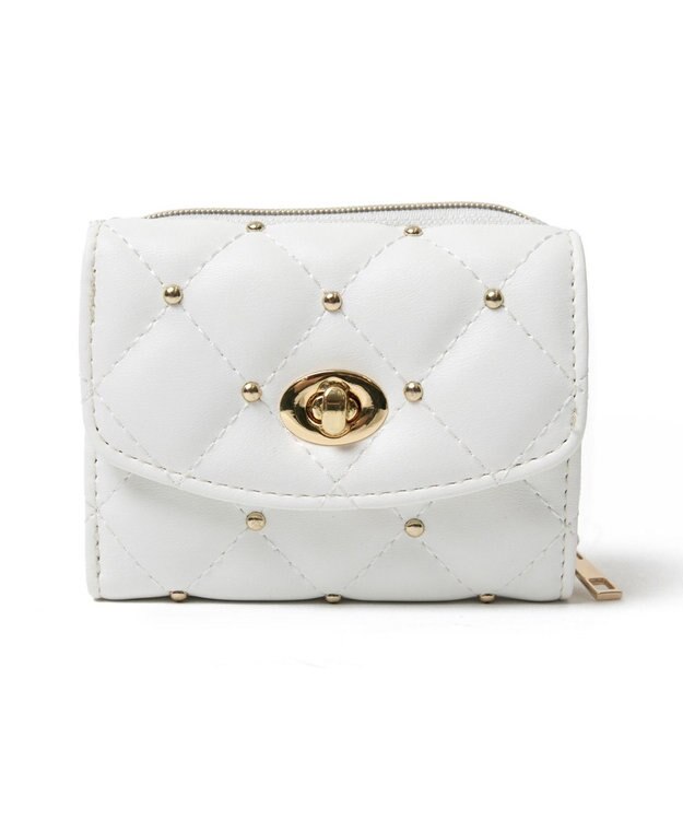 WEGO スタッズキルティングウォレット ホワイト