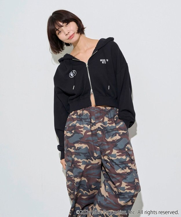 WEGO 別注NBAショートWZIPパーカー ブラック