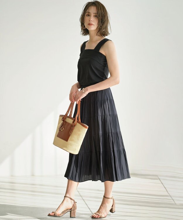 組曲 L ストレッチ スクエアタンク ブラック系