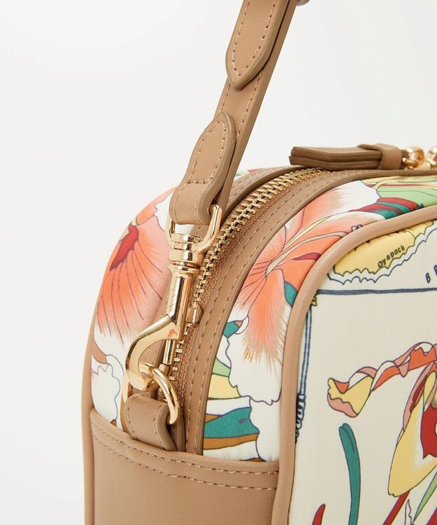 TOPKAPI 【TREASURE TOPKAPI】マイルドサテン スカーフ柄 ショルダーバッグ キャメル