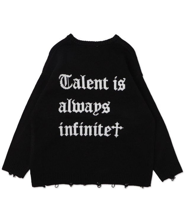 WEGO ウイングハートダメージニット ブラック