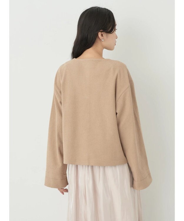 earth music&ecology 金釦スラブカーディガン Beige