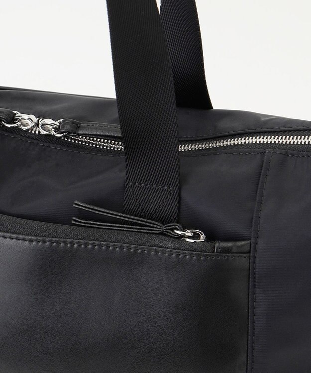 Y'SACCS ナイロン×リサイクルレザー　コンビマルチトート ブラック