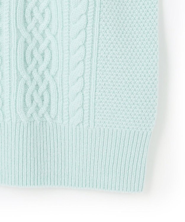 23区 S 【洗える】カシミヤブレンド ケーブルニットカーディガン ライトグリーン系