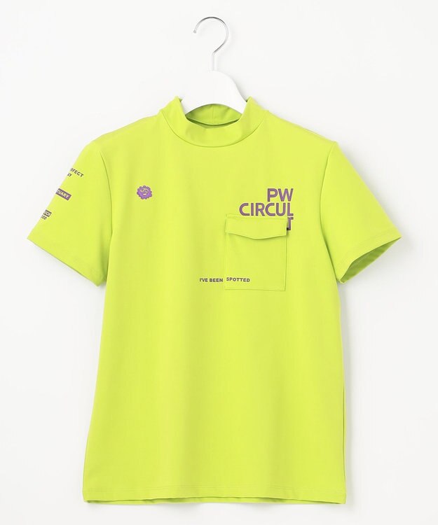 PW CIRCULUS 【WOMEN】【ストレッチ/UVケア】ポケット モックネック シャツ ゴルフウェア レディース ライム