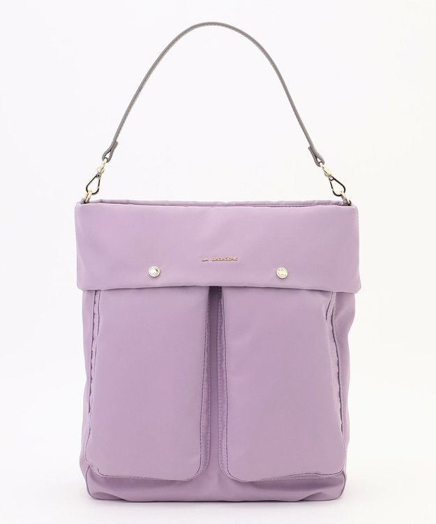 LA BAGAGERIE ダブルフロントポケット2WAYビッグショルダー ライトパープル