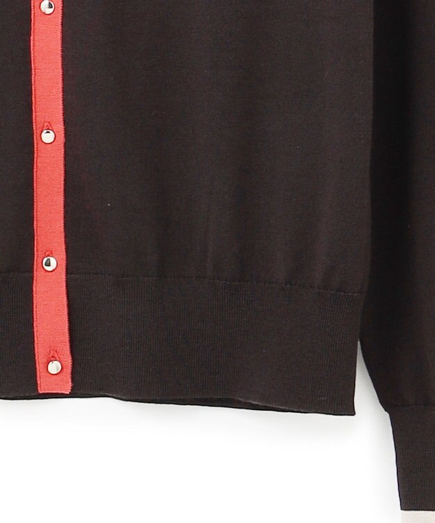 23区 【洗える】サステナブルウール バイカラー カーディガン ダークブラウン系1