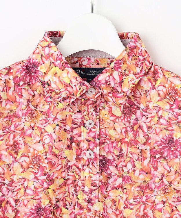 23区GOLF 【WOMEN】プランティカプリント 総柄 半袖ポロシャツ ピンク系5