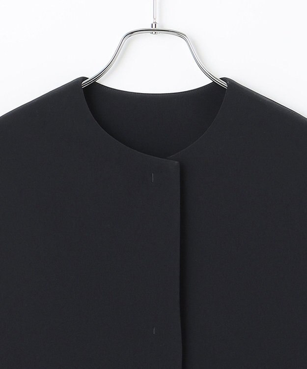 #Newans 【セレモニーにも】＜亀恭子さんコラボ＞コクーンフォルムノーカラージャケット ネイビー系