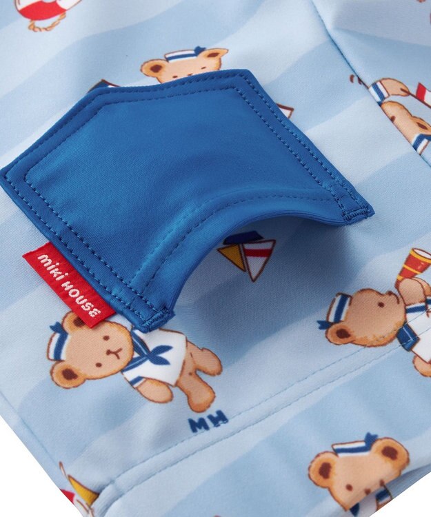 MIKI HOUSE HOT BISCUITS 【ミキハウス】【80-110cm】ミキハウスベア ５分丈水着 ブルー