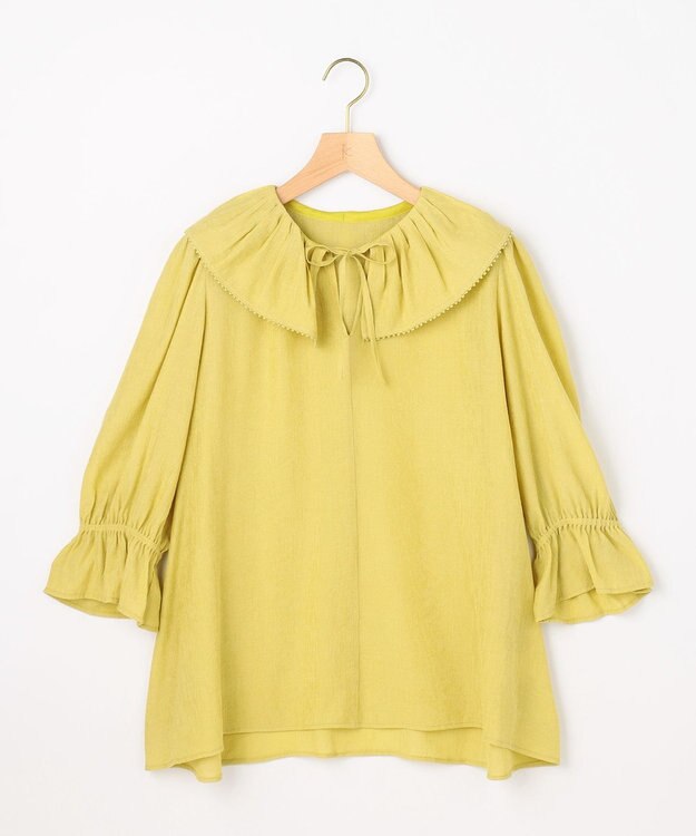 組曲 【先行予約】【WEB限定】シアーリンクルクロス フリル襟ブラウス シトロン系