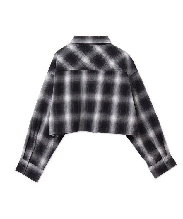 WEGO オンブレチェックショートシャツ ブラックチェック1