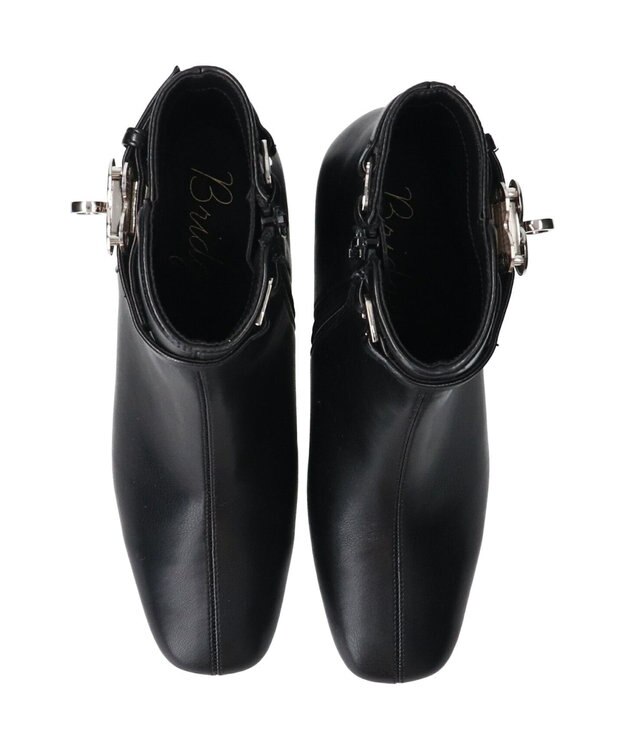 Bridget Birkin 【Bridget Birkin】ハート金具ベルトショートブーツ ブラック