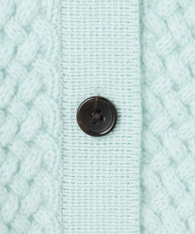 23区 S 【洗える】カシミヤブレンド ケーブルニットカーディガン ライトグリーン系