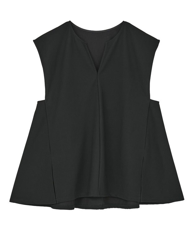 Green Parks リップルフレアベスト Black