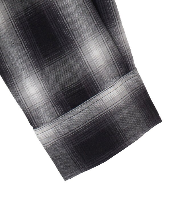 WEGO オンブレチェックショートシャツ ブラックチェック1