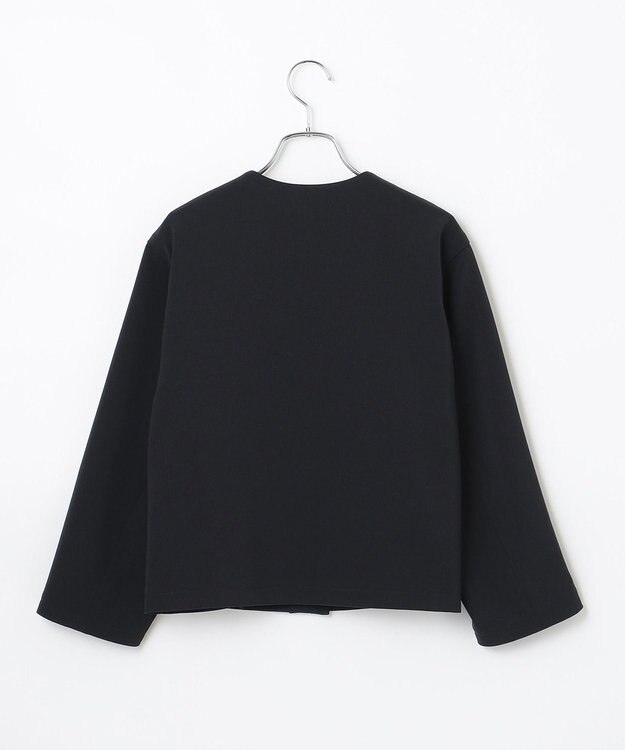 #Newans 【セレモニーにも】＜亀恭子さんコラボ＞コクーンフォルムノーカラージャケット ネイビー系