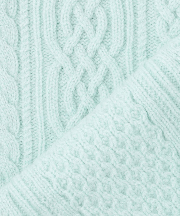 23区 S 【洗える】カシミヤブレンド ケーブルニットカーディガン ライトグリーン系