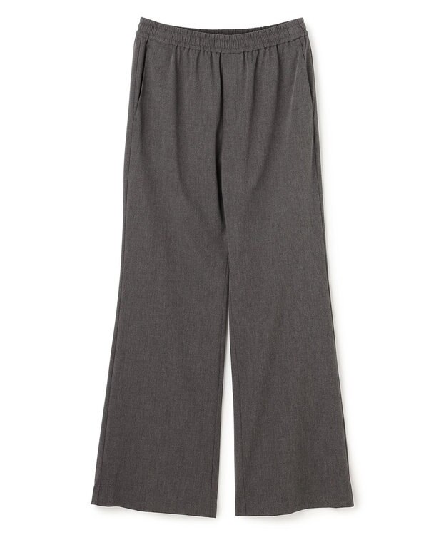 UNFILO 【セットアップ着用可/ウエストゴム】マイビューティ セミフレアパンツ チャコール