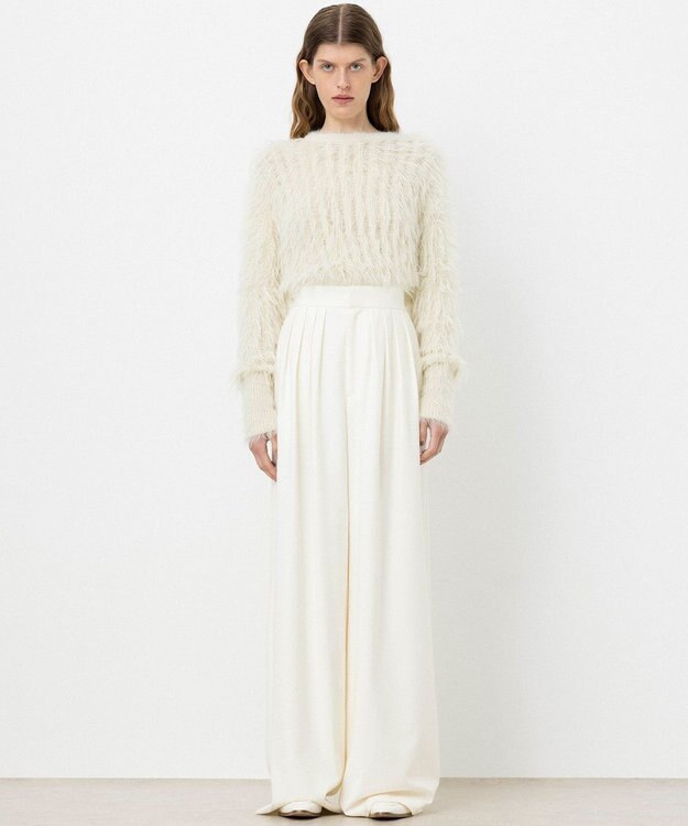 NAVE 【ReNAVE・洗える】4タックワイドパンツ アイボリー系