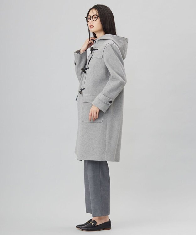 J.PRESS LADIES Jackal 140sソフトメルトン ダッフルコート ライトグレー系