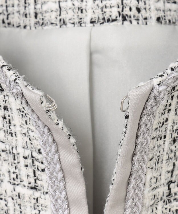 J.PRESS LADIES 【セットアップ対応】ファンシーツイード ノーカラー ジャケット ホワイト系