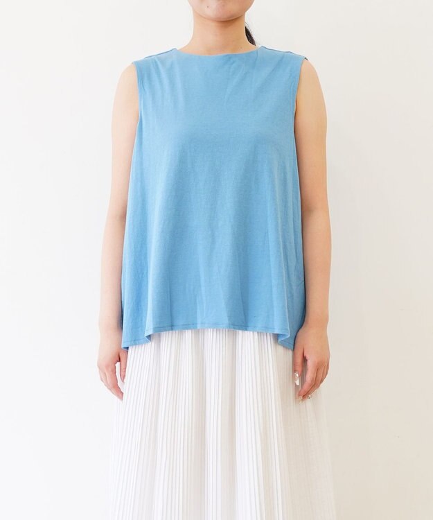 TOQUE 〈大草直子さんアドバイザー〉 【天然素材】タンギス コットン天竺ノースリーブ サックス