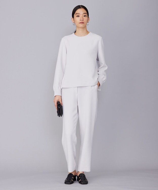 ICB L 【洗える】 ダブルクロスクレープ ブラウス トープ系