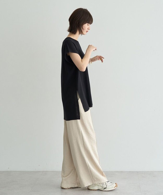 YECCA VECCA メッシュ編みレイヤードニット Green