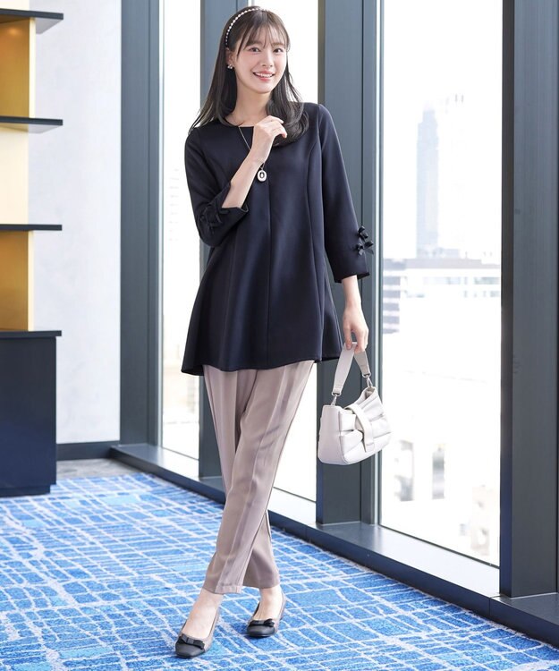 Tiaclasse 【安田美沙子さん着用・2way】リボンギャザーミニバッグ グレージュ