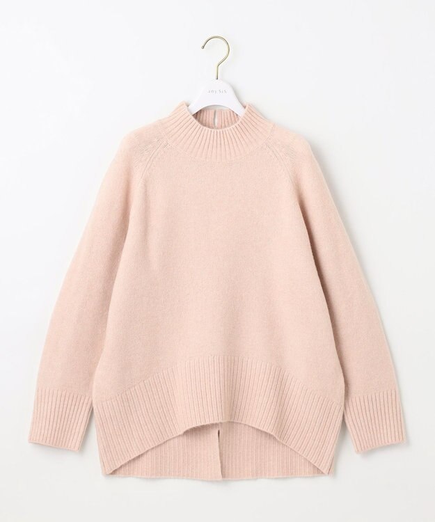 ANY SIS  【大人百花掲載 ヨンアさん着用】ハイネックバックポイント ニット ペールピンク