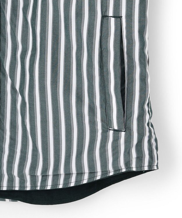 J.PRESS MEN バンドカラーリバーシブル シャツ ダークグリーン系