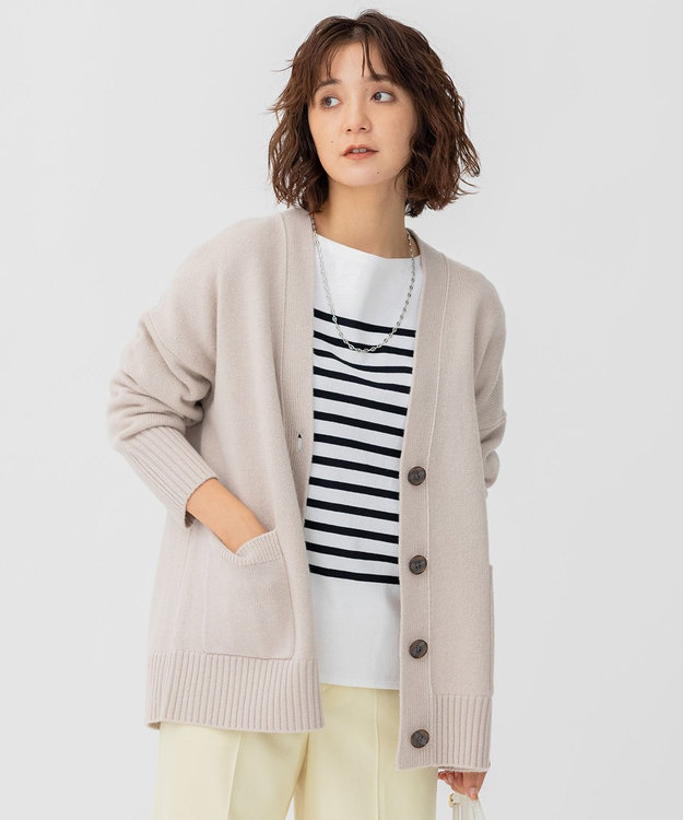 23区 【CLASSY.1月号掲載】ウールカシミヤブレンド カーディガン ベージュ系