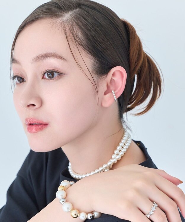 Phoebe 【金属アレルギー対応】パールフローイヤーカフ　シルバー/ニッケルフリー シルバー