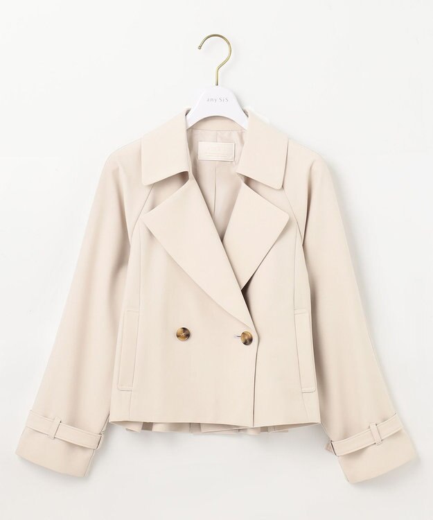 ANY SIS S 【低身長企画】ショートトレンチ コート アイボリー