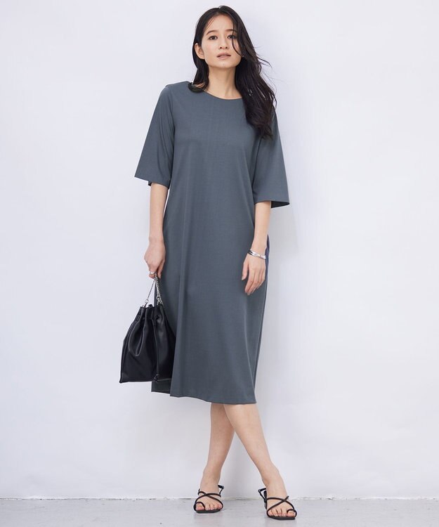 ICB L 【洗える】 ハイゲージプレーティング ワンピース スレートブルー系