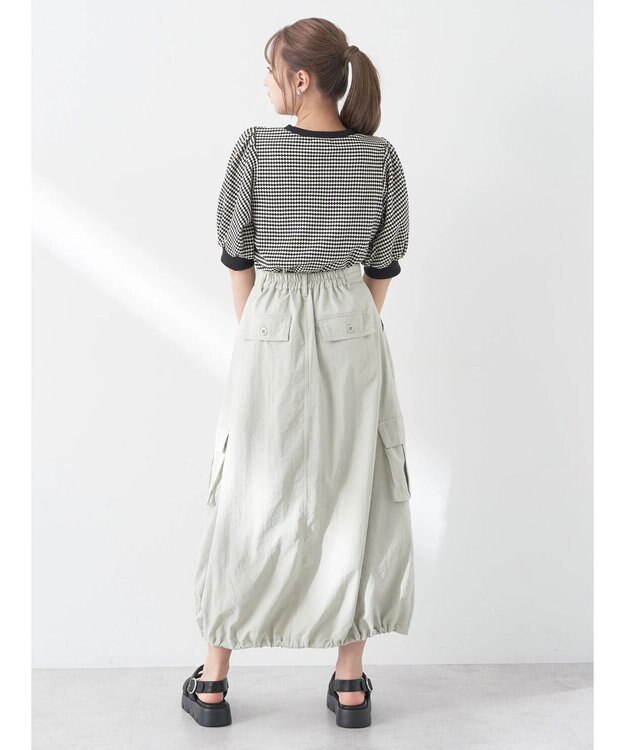 earth music&ecology バルーンカーゴスカート Light Green