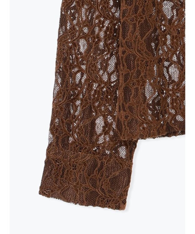 Te chichi 起毛レースシャツ ブラウン